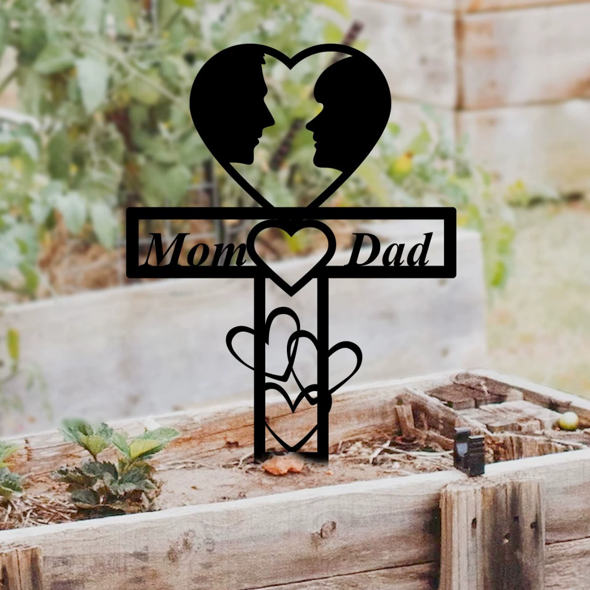 Металлические памятные таблички в форме сердца для сада, кладбища, декоративные металлические изделия для газона, оптом