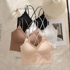 New traceless underwear for women with small breasts gathered with steel rings, lace suspender underwear for small breasts look big and gathered with women