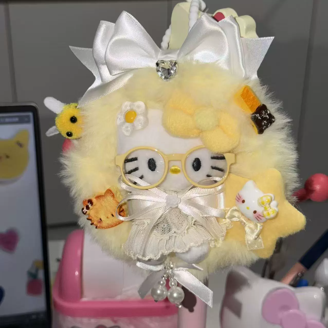 Плюшевая подвеска-брелок для ключей (Hello Kitty) симпатичная кукла, мягкая мини-плюша 10+ вариантов дизайна, подарок 0.038 кг