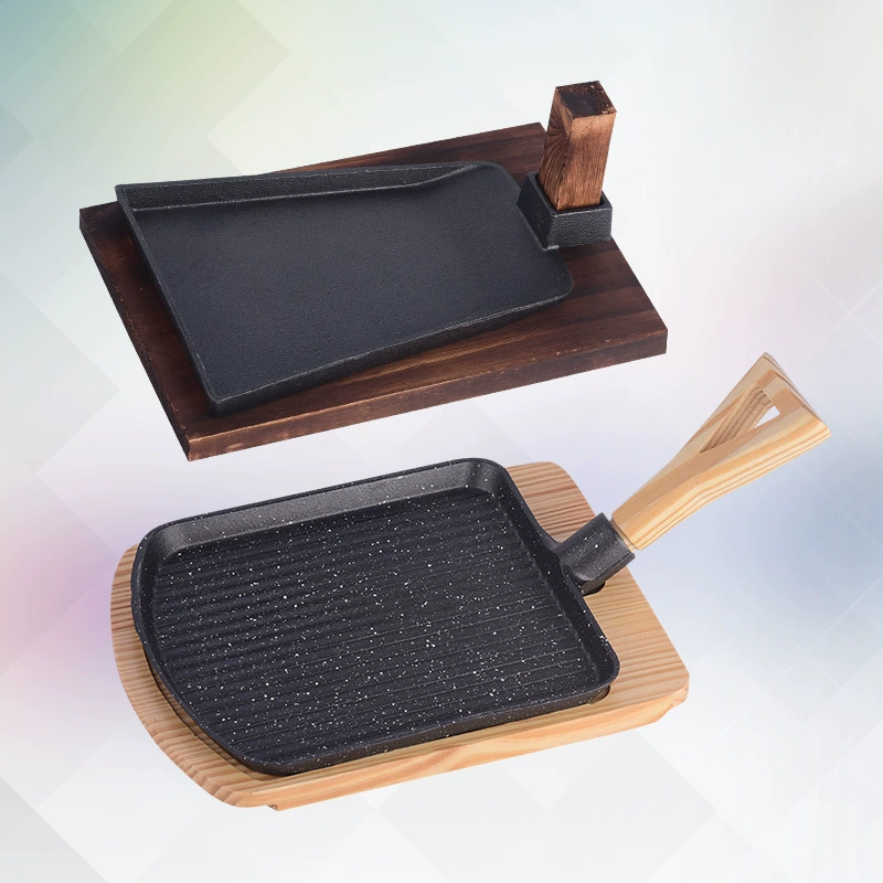 Форма для выпечки в Корейском стиле Коммерческая чугунная тарелка с ручкой железная тарелка горшок Лопата тарелка для барбекю мотыга теппаньяки мясная тарелка для гриля