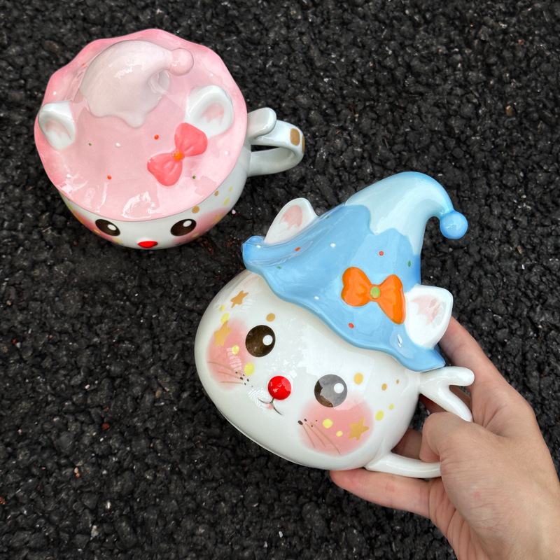 生日礼物女生创意猫咪马克杯送闺蜜水杯高颜值实用杯子男生陶瓷杯|undefined