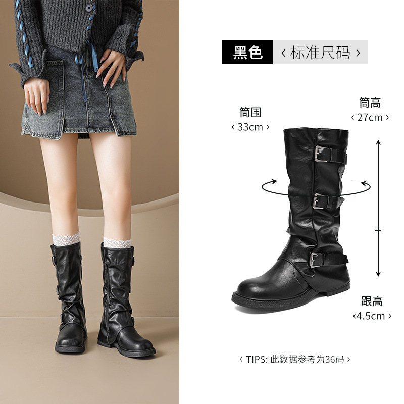 Augusto Lion Denmeillard Martin botas mujeres 2026 nuevo otoño marrón botas vaqueras occidentales botas de caballero