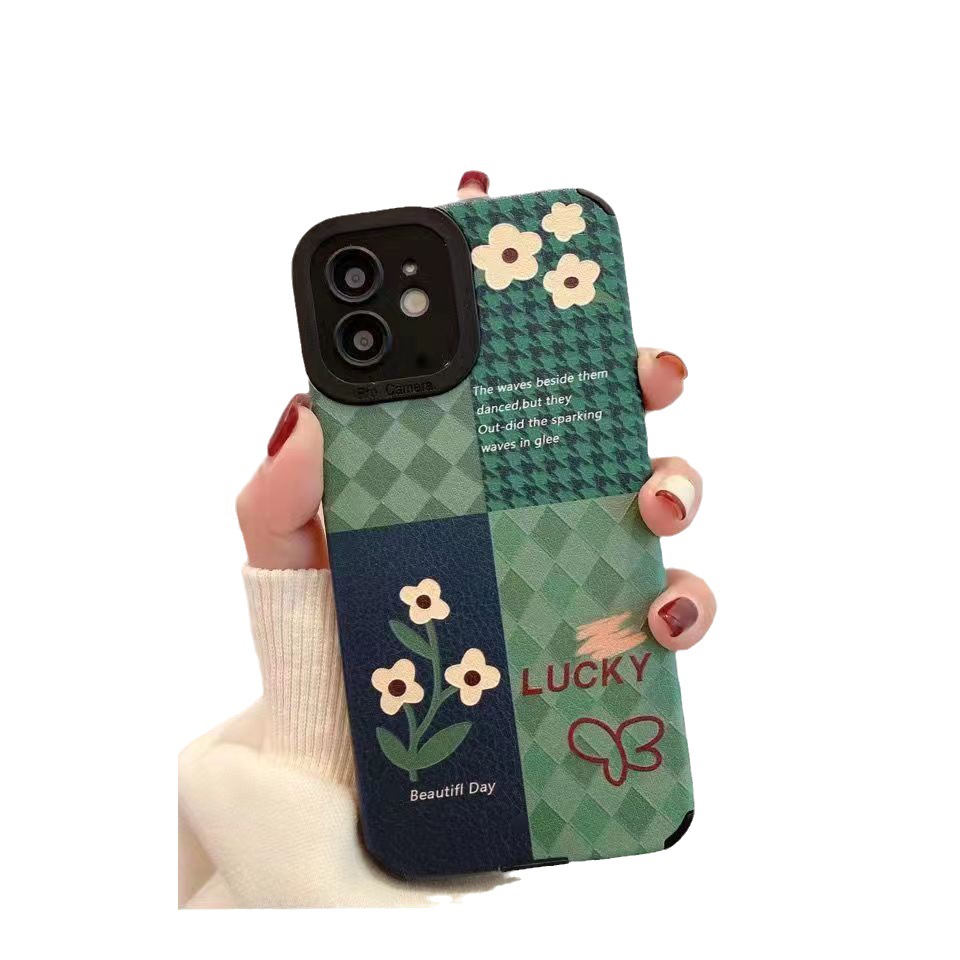 Green Diamond Grid Phone Case For Samsung A71 A53 A32 Protective_voghion.com