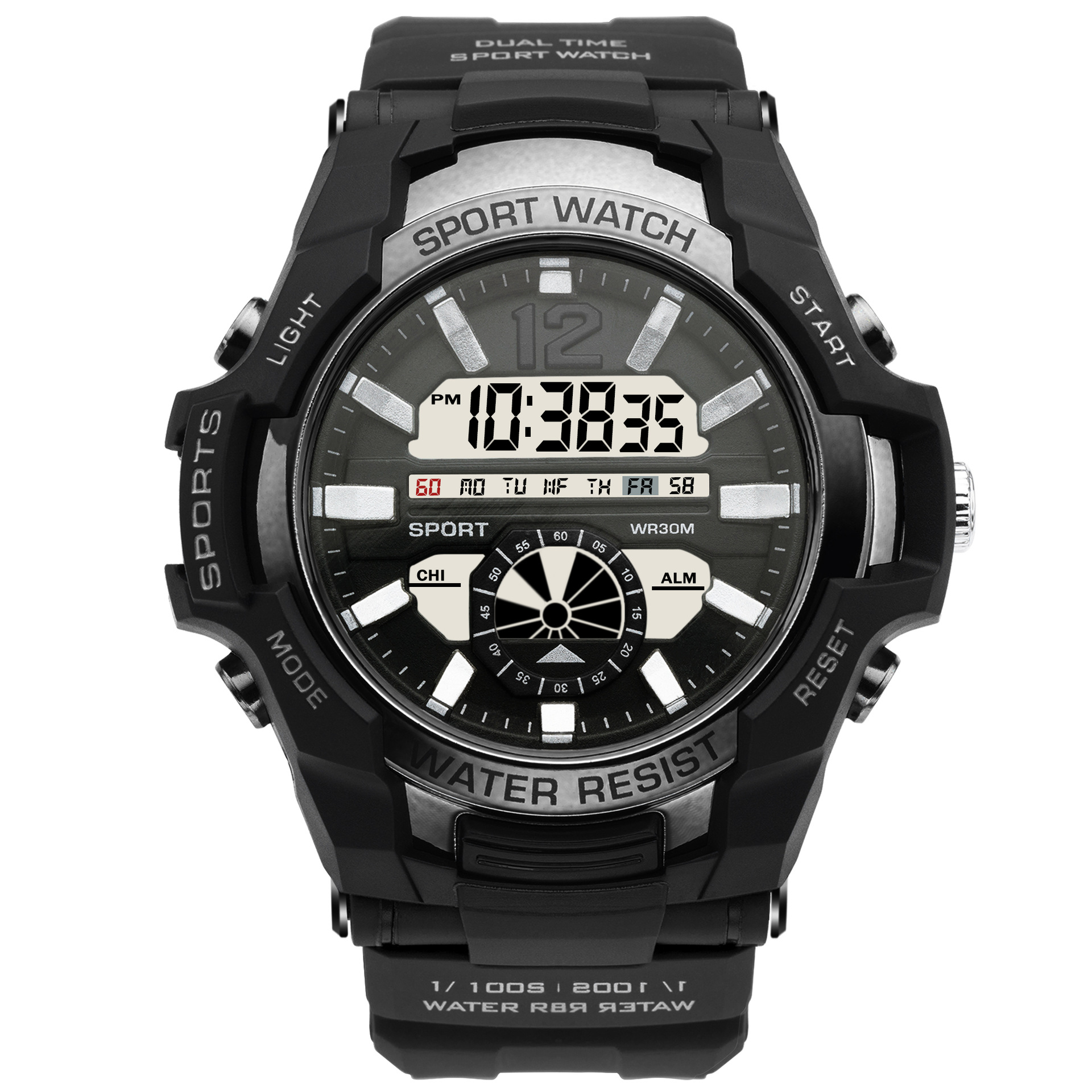 Amazon Comercio exterior popular reloj moda gran dial deportes al aire libre impermeable multi-funcional popular reloj electrónico de los hombres