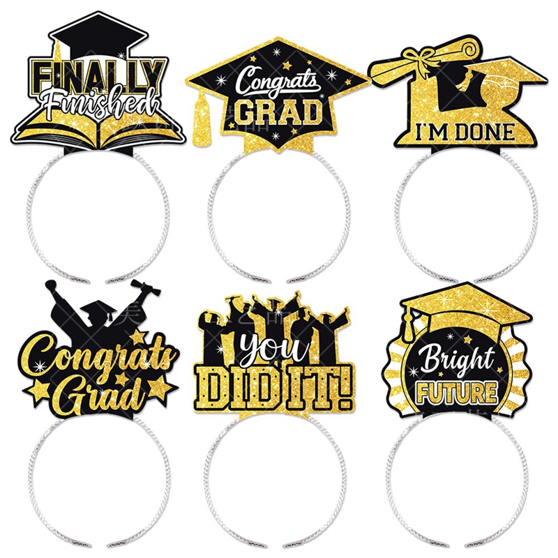 Suministro directo de fábrica ceremonia de graduación decoración diadema accesorios para el cabello fiesta de graduación atmósfera decoración suministros accesorios de foto