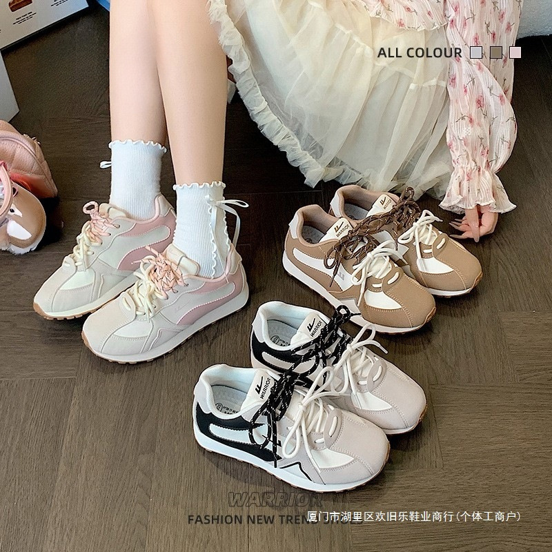 Thin-Soled Lightweight German Training Shoes for Women, Lace-Up High-Appearance Ballet Sneakers, Artistic and Exquisite, Forest-Style Warm Shoes