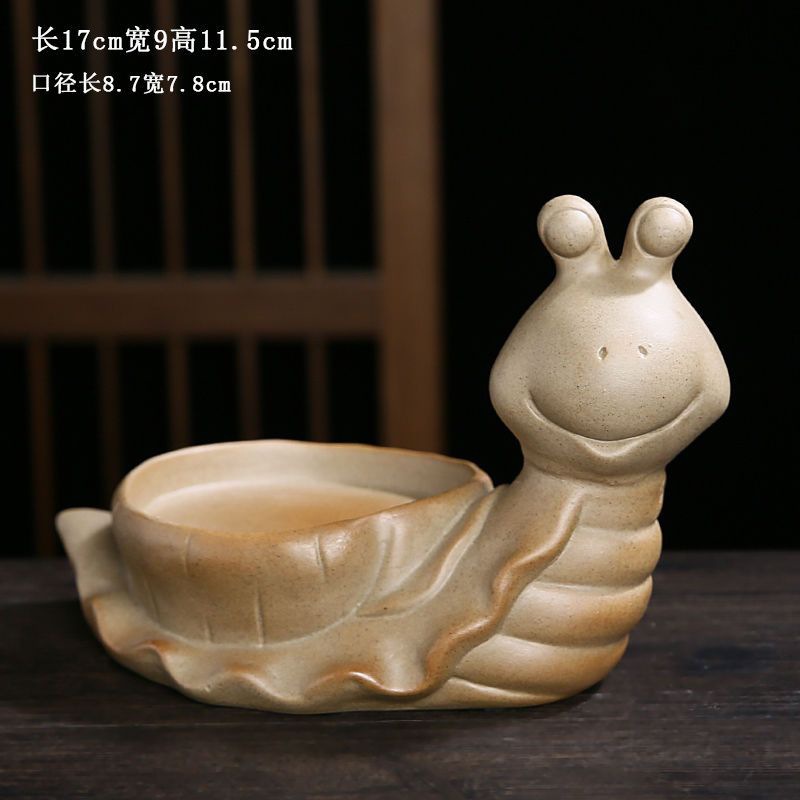 Brazilian Wood Lucky Wood Plant Ceramic Special Tray Coarse Pottery Tray Creative Water Tray Succulent Flower Pot Base Bottom Pad