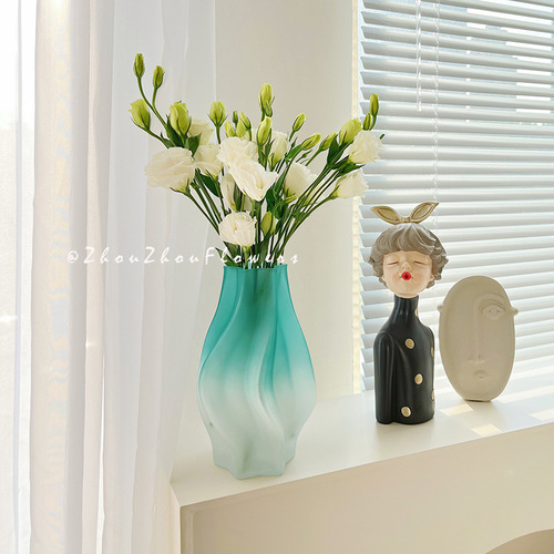New frosted tornado light luxury vase ins wind glass flower arrangement living room table decoration ornaments wholesale