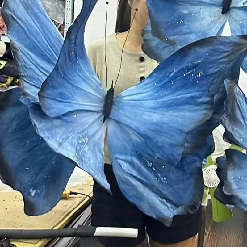 Diámetro de doble capa de mariposa azul negro 40CM ☆