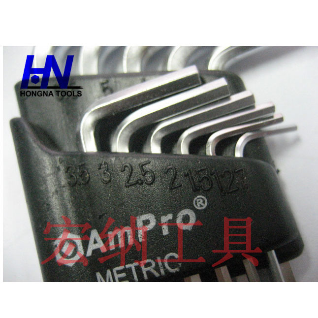 11pc 亚光 公制 常规 平头 弧形塑夹 内六角扳手 L型