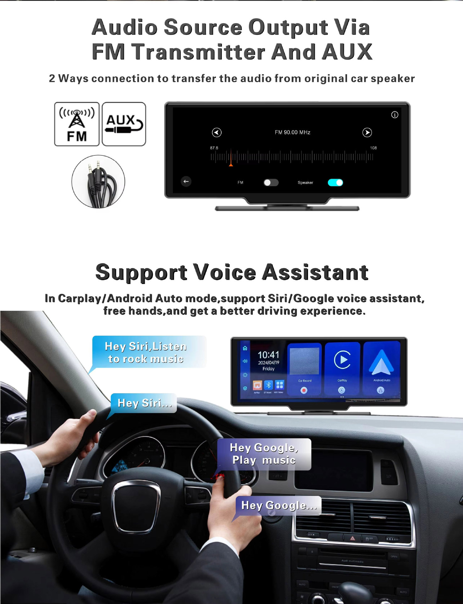 Cross-Border 10.26 Wireless Carplay H805D Light-Sensing Car Wifi Navigation Gps Car Ads Driving Record