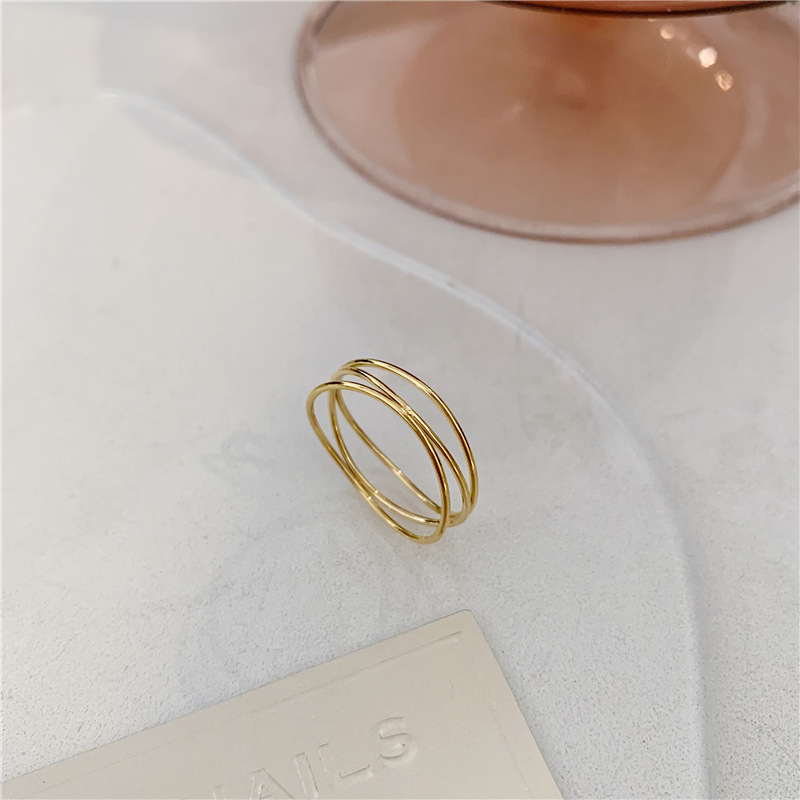Women'S Gender Ins Style French Style Geometric Stainless Steel Rings