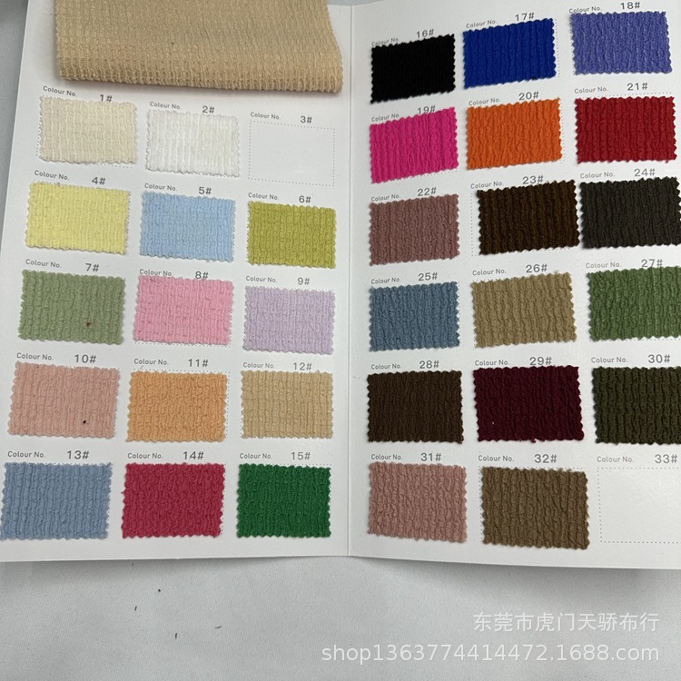现货供应新款针织涤氨皱皱布 200克梯格皱 时尚女装饰品针织布料