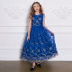 Amazon New Girls' Dress Long Princess Dress Piano Host Dress Embroidered Mesh Dress