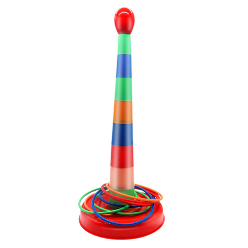 Children's ring toss game, plastic ring toss toy for kindergarten kids, cognitive development and sensory training equipment