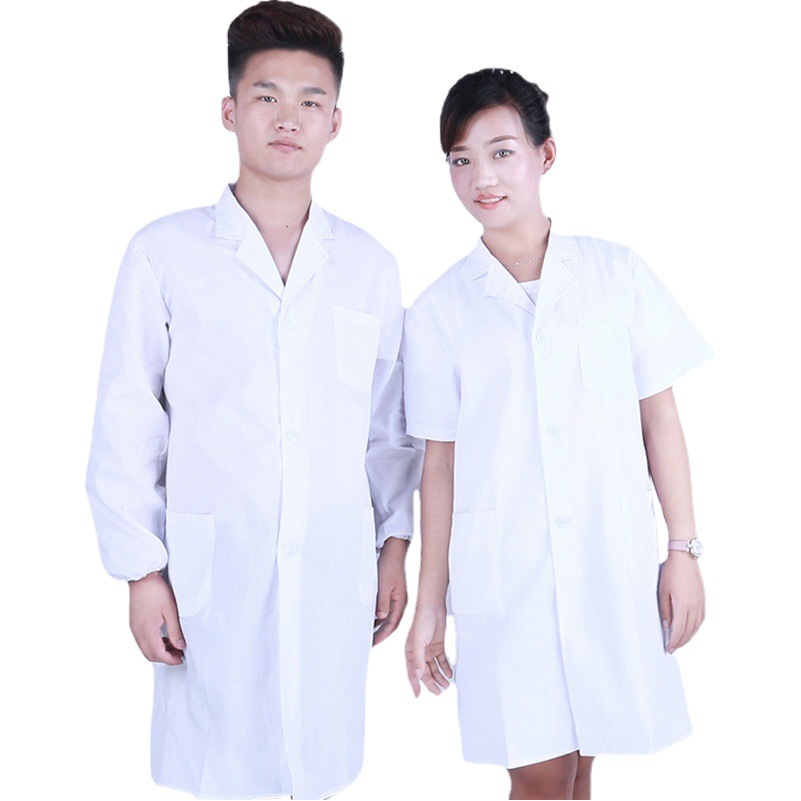 Professional doctor's clothing white coat long sleeve white coat half sleeve white coat nurse short sleeve white coat