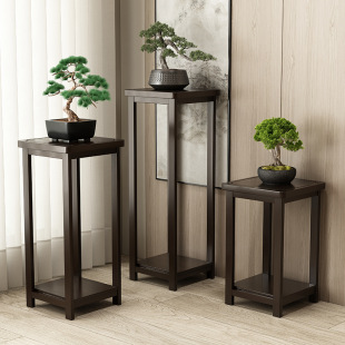 New Chinese style flower rack floor-standing indoor living room decoration flower table solid wood multi-layer succulent flower pot rack