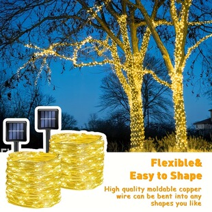 2pcs of 104ft (300led) Solar Outdoor String Lights Flexible-阿里巴巴