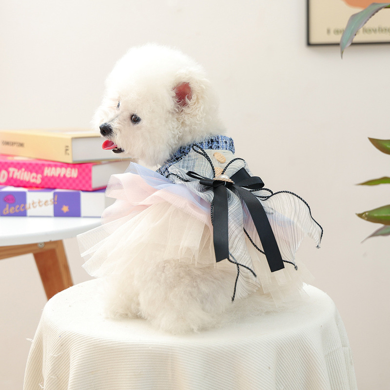 现货跨境爆款宠物服饰小狗猫咪衣服秋冬新款公主风小香风蓬蓬纱裙|undefined