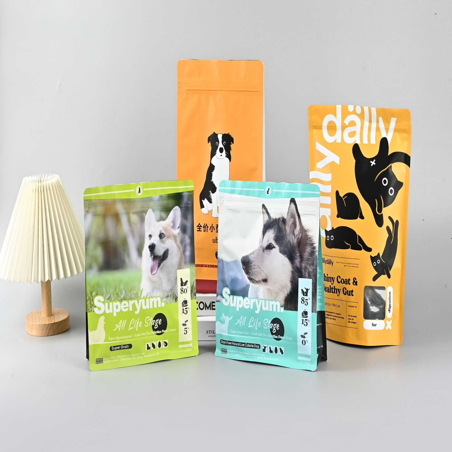 八边封宠物食品真空袋猫粮狗粮自封自立袋耐高温蒸煮袋包装袋