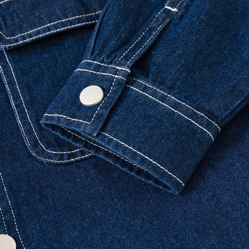 Boys' Workwear Denim Shirt Jacket 2024 Spring and Autumn New Style Cool and Trendy for Middle and Older Boys, Fashionable and Versatile