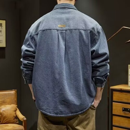 American Heavyweight Denim Jacket for Men - Spring and Autumn New Style Trend Brand Cool Workwear Jacket Loose Large Size Autumn Shirt