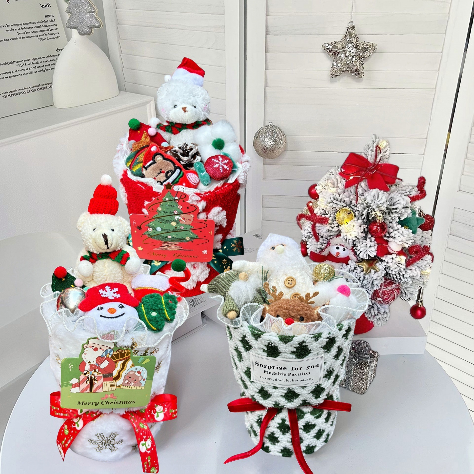 Karácsonyi ajándék baba csokor díszek karácsonyi hóember csokor szenteste ajándék barátnő_voghion.com