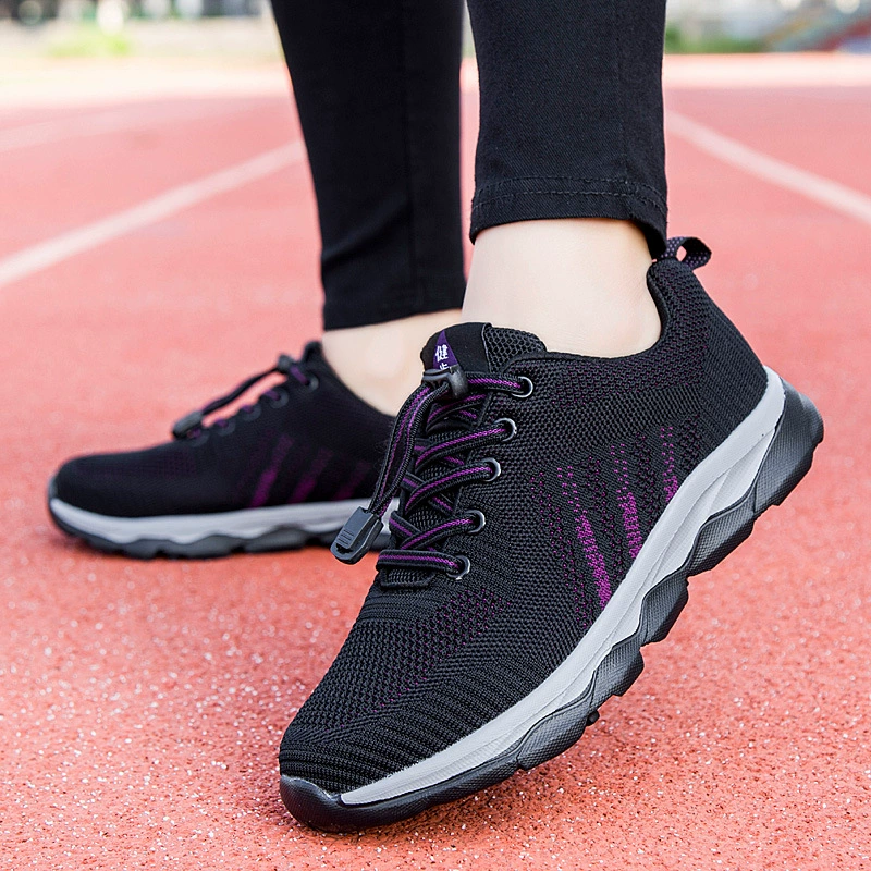 Новая прогулочная обувь, весенне-осенняя легкая мужская и женская пара, среднего и пожилого возраста, летающая тканая обувь, сетчатые мягкие Модные Повседневные кроссовки