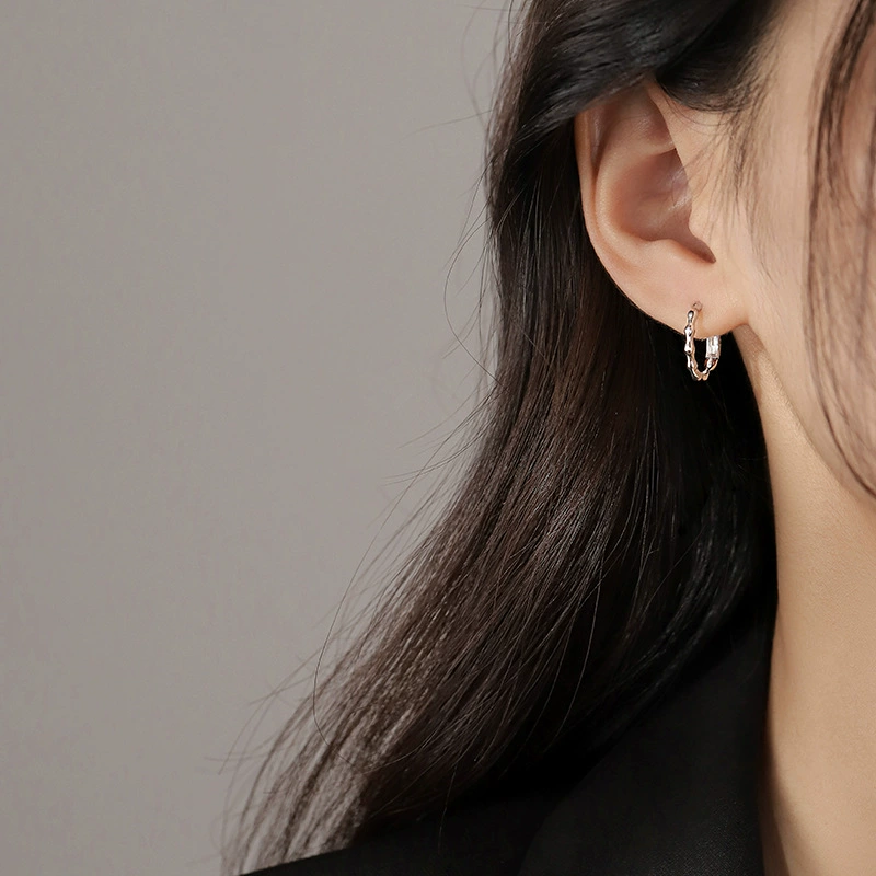 有进 Bamboo small earrings for beloved, simple and elegant design