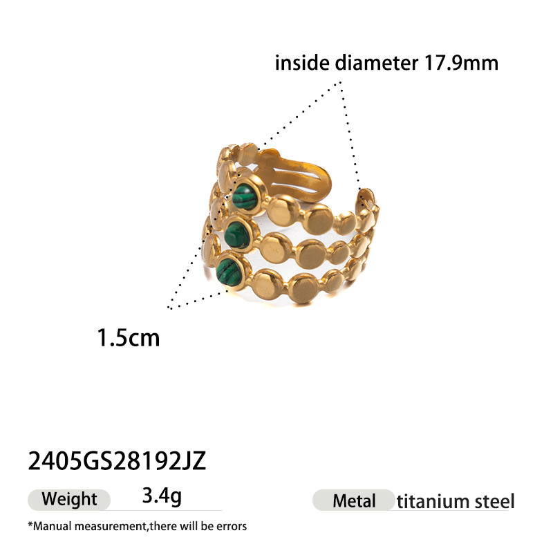 Collar de acero inoxidable de la UE y los Estados Unidos, lujo ligero, nicho universal, moda, conjunto de joyas incrustadas de piedra natural no se desvanece image 10
