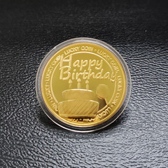 工場直接供給誕生日ケーキ記念コイン誕生日ギフト記念コインケーキコイン金メッキ銀小さなギフト卸売