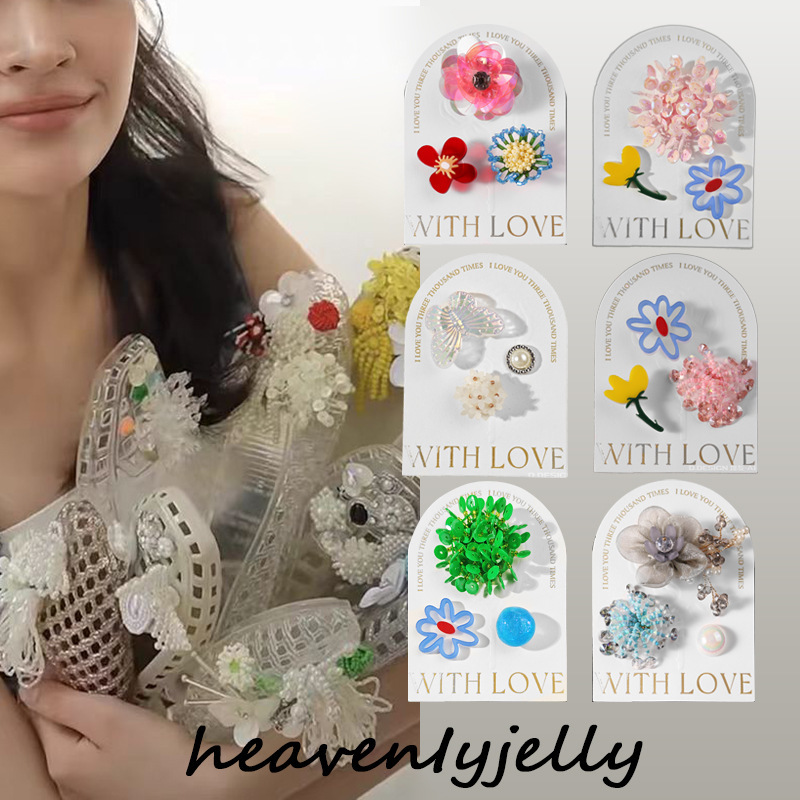 Korean Transparent Jelly Shoes, Flower Hole Shoes Accessories, High-End Flower Tassels, Pearl Shoe Buckle Decorative Accessories for Women