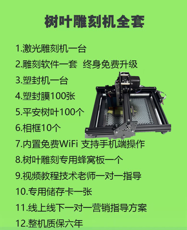 网红树叶激光雕刻机摆摊叶雕叶子打印照片机器玻璃锤子画激光设备|undefined