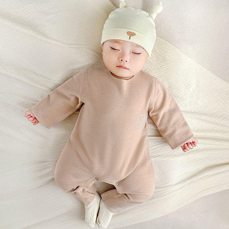 Baby overcoat otoño y invierno de primer año calentamiento pijamas apretados para niños, niñas y niños, ropa de bebé de luna llena image 8