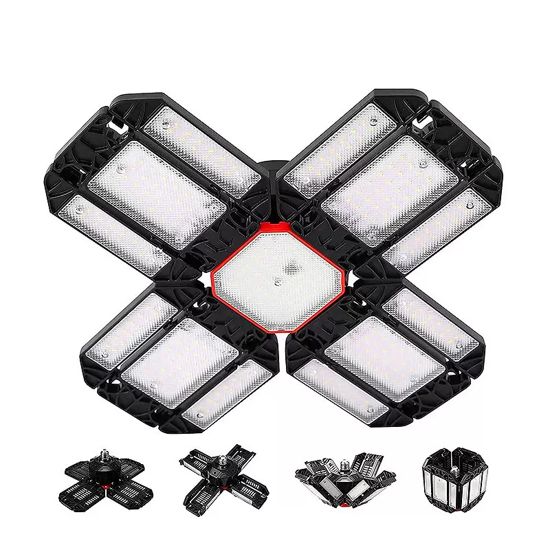 外贸折叠 十三叶车库灯照明雷达感应灯泡八叶变形灯工矿灯飞碟灯