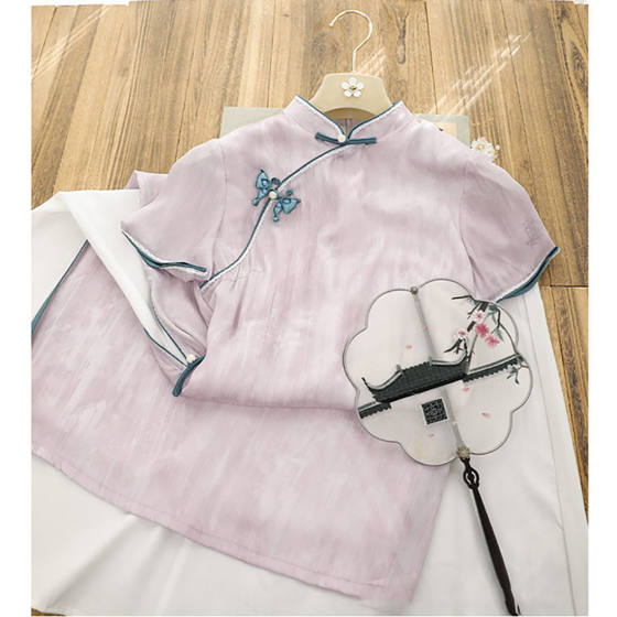 Purple Gentle Chinese Style New Chinese Style Girl's Cheongsam Summer New 2025 Improved Version Young Style Daily Wear