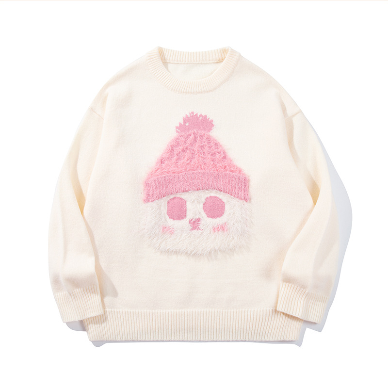 YWFG ropa de mujer americana encantadora dibujos animados 2024 Año Nuevo otoño pareja superior versátil cuello redondo manga larga jersey image 8