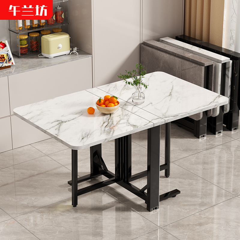Mesa plegable rectangular para comedor, ideal para espacios pequeños y uso portátil