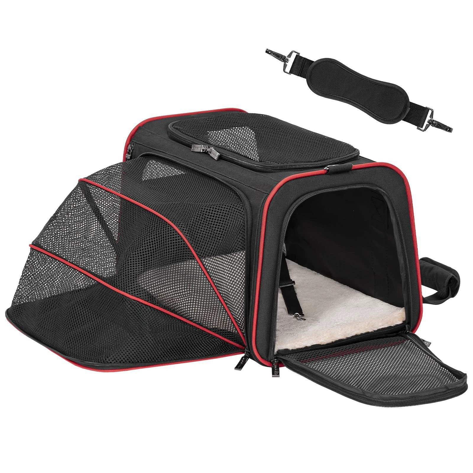 Расширяемая сумка для домашних животных, портативная сумка для прогулок с домашними животными, портативная сумка для прогулок для собак и кошек, дышащая сумка для кошек большой вместимости