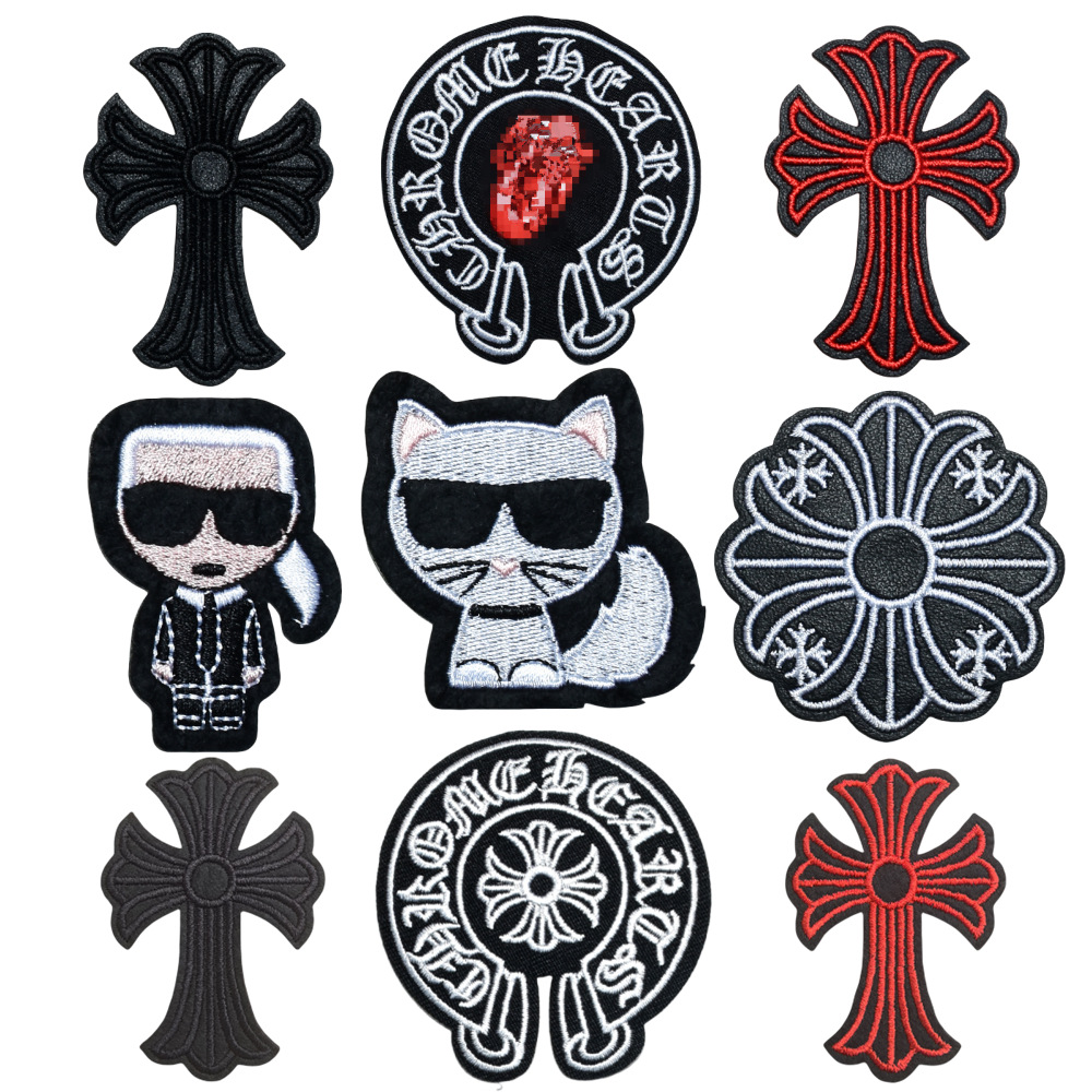 潮酷英伦时尚刺绣花徽章布贴补丁贴潮牌衣服装饰修补洞贴现货批发