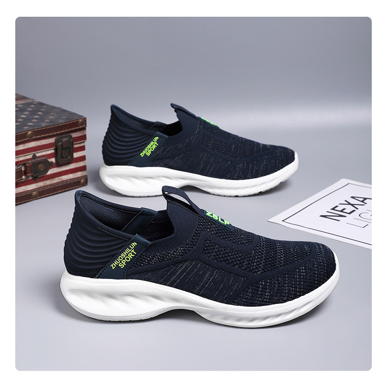 Cross-border Bestseller Lightweight Slip-on Walking Single Sports Shoes, Breathable Mesh Loafers For Middle-aged And_vogvips.com