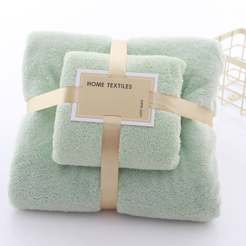 Japón de alta densidad toallas de coral toallas de baño de dos piezas conjuntos de baño doméstico para adultos envueltos en el pecho más suave que el algodón absorbe agua