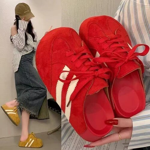 2025 Spring Fashion Korean Style Strap Casual Versatile Thick Sole Height Head Covering Slippers Bergen Shoes