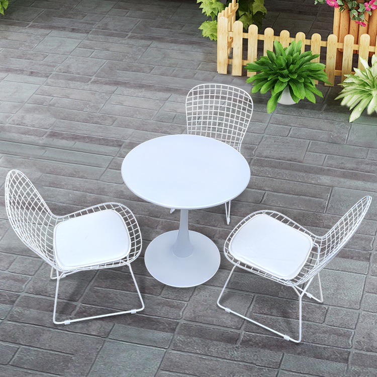 Outdoor iron furniture set terrace courtyard coffee milk tea outdoor waterproof sunproof trendy coffee table chairs set