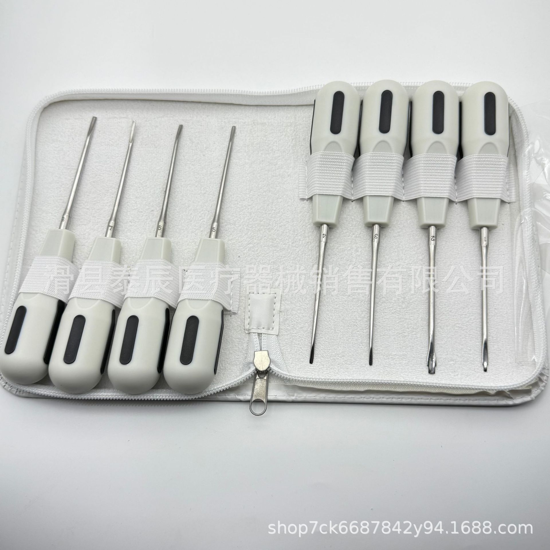 牙科器械8把/套不锈钢牙挺 微创白色手柄不锈钢套装拔牙挺子 批发