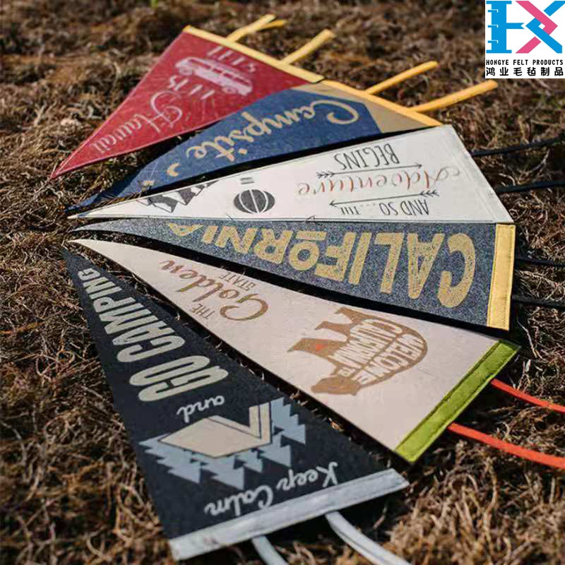 亚马逊毛毡三角旗俱乐部广告毛毡布热升华五角星丝印吊旗