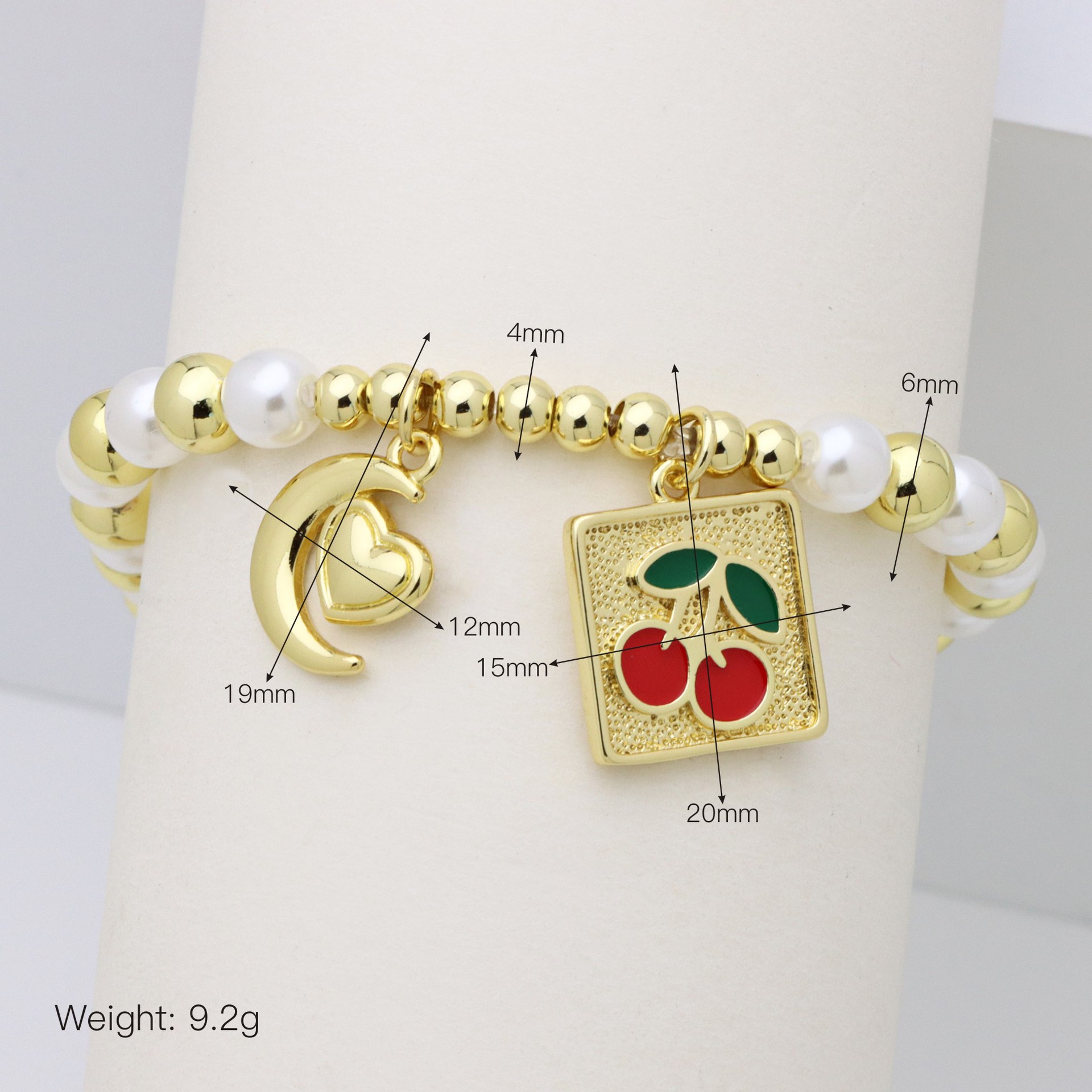Women's Gender Wholesale Jewelry Vintage Style Classic Style Cherry Heart Shape Copper Plating Bracelets