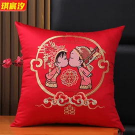 婚庆床品套件;纤维枕;婚庆被芯