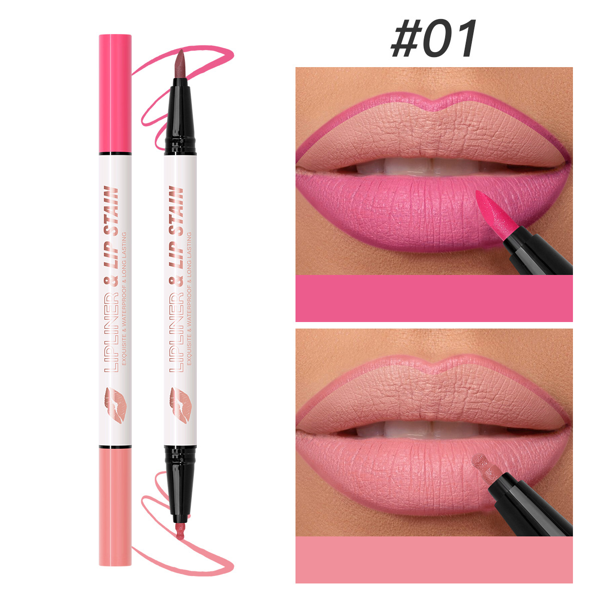USHAS Delineador de labios de maquillaje de punto transfronterizo europeo y americano, lápiz de labios teñido, efecto de maquillaje mate impermeable y sin decoloración SAP018
