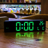 Simple large -screen LED digital clock temperature display wall -mounted desktop second use brightness can sound and control the bright screen alarm clock